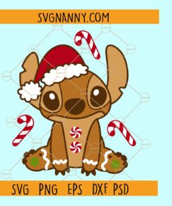 Stitch Christmas SVG, Stitch with santa hat svg, Christmas svg file, Christmas svg