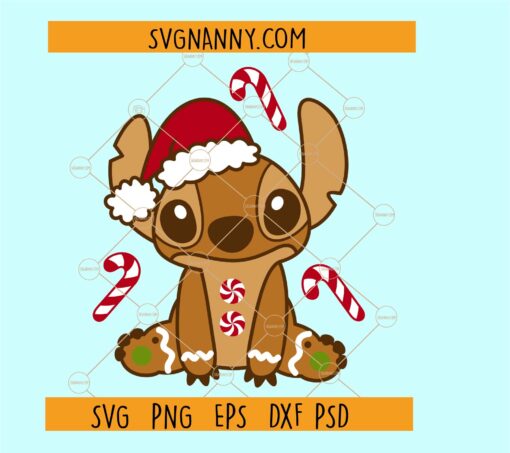 Stitch Christmas SVG, Stitch with santa hat svg, Christmas svg file, Christmas svg