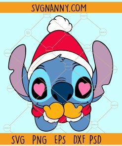 Stitch with santa hat svg, Stitch Christmas svg, Stitch svg, Christmas svg, Christmas clipart svg