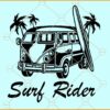 Surf rider svg, Surfing Van svg, Vintage Summer Vehicle Clipart svg, Palm Beach svg