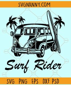 Surf rider svg, Surfing Van svg, Vintage Summer Vehicle Clipart svg, Palm Beach svg