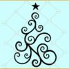 Swirly Christmas tree Vector svg, Swirly Christmas tree svg, Christmas svg files, Christmas décor svg