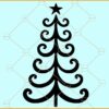 Swirly Christmas tree clipart svg, Swirly Christmas tree svg, Christmas svg files
