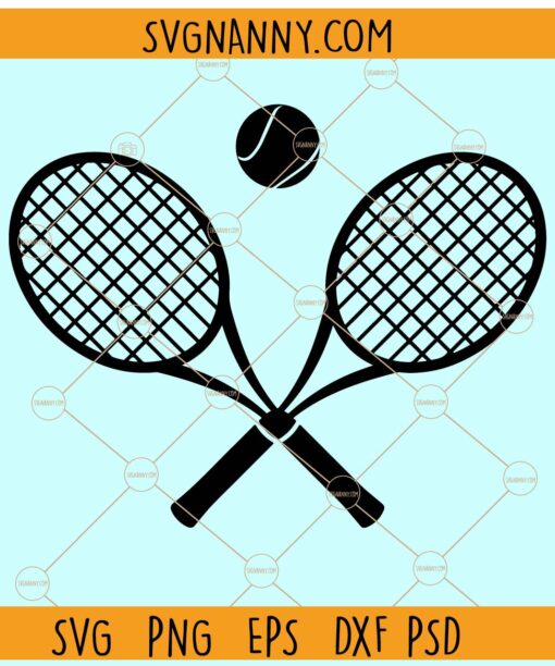 Tennis Ball With Racket SVG, tennis racket svg, Tennis Racquets with ball svg