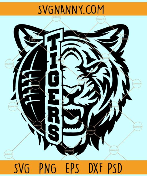 Tiger Football svg, Tiger mascot svg, Team spirit svg, Football Mom svg, Game Day Svg