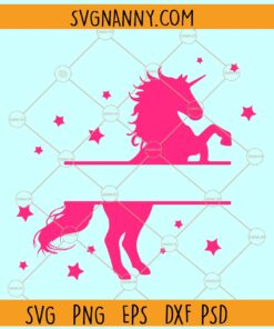 Unicorn Split Monogram SVG, Split Unicorn Monogram SVG, Unicorn Monogram frame svg