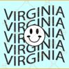 Virginia Retro Smiley svg¸ Virginia svg, Virginia state svg, US State svg, American state svg