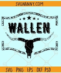 Wallen All black bullskull SVG, Country svg, Western svg, BullSkull Png, Wallen BullSkull svg