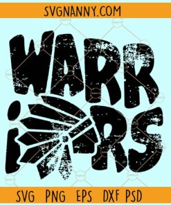 Warriors Distressed Mascot svg, Warriors Outline svg, Warriors SVG File