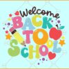 Welcome Back To School Svg, Retro Letters svg, Pencil svg, Retro Back To School SVG