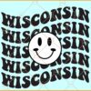Wisconsin Retro Smiley svg¸ Wisconsin svg, Wisconsin state svg, US State svg