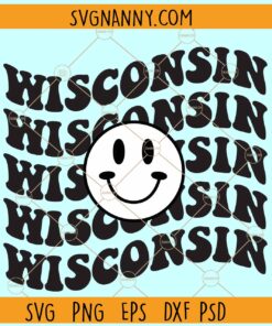 Wisconsin Retro Smiley svg¸ Wisconsin svg, Wisconsin state svg, US State svg