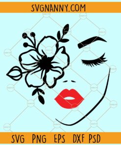 Woman face with flowers SVG, Beauty Face Svg, Woman Beauty face svg, floral face svg