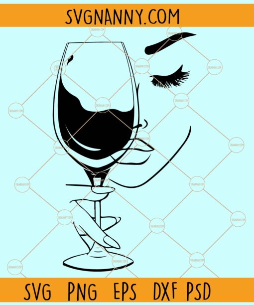 Woman with Wine Glass SVG, Wine Glass Svg, Birthday Queen Svg, Wine Diva svg