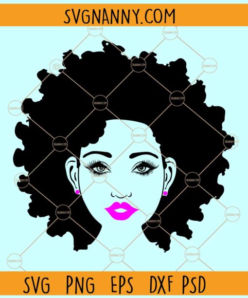 Afro natural hair svg, Locks svg, Hairstyle svg, Black Woman svg, Afro svg, Curly Hair svg