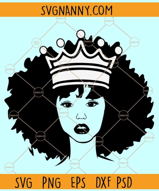 Afro woman crown SVG, Afro lady Svg, Black Woman svg, Afro svg, Curly Hair svg