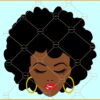 Afro woman face svg, Black woman face svg, Natural Hair Svg, Melanin svg, Afro svg