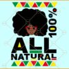 All natural afro woman svg, All natural afro woman 100% svg, Juneteenth svg
