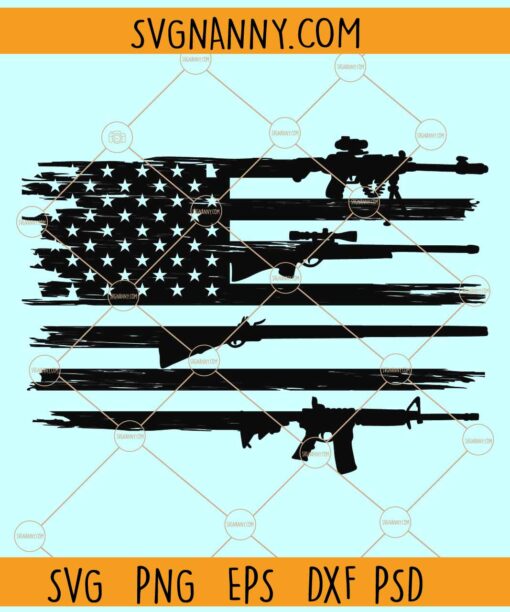 American flag of guns svg, American Gun Flag svg, Rifle flag svg, Guns svg, 2nd Amendment svg