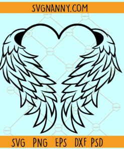 Angel Wings Heart SVG, angel wings svg, angel heart svg, Loving memory SVG