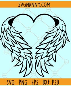 Angel Wings Heart SVG, angel wings svg, angel heart svg, Loving memory SVG