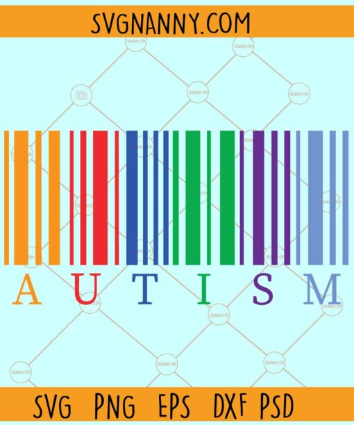 utism barcode SVG, Autism Svg, Autism Awareness Svg, Autism clipart svg