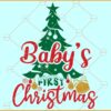 Babys 1st Christmas svg, Christmas tree svg, Christmas Onesie svg, Christmas SVG