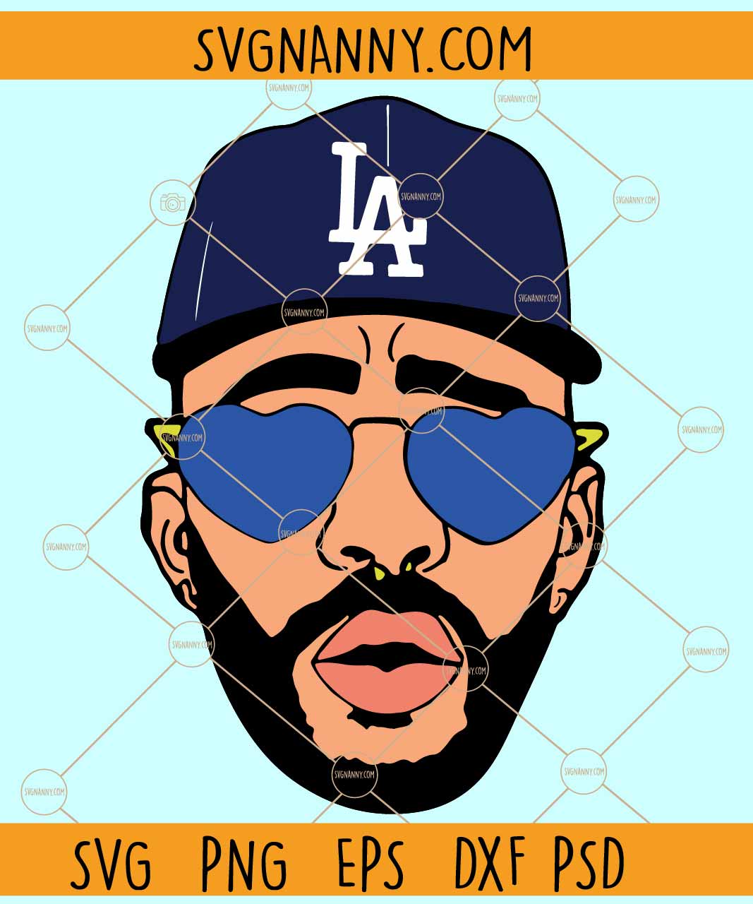 Bad Bunny LA Dodgers SVG, Bad bunny dodgers svg, Bad Bunny LA svg