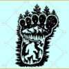 Bigfoot Print SVG, Big Foot in Forest SVG, Big Foot SVG