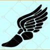 Black Winged Running Shoe SVG, Track Shoes with Wings svg, Track and field clip art svg