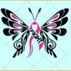 Breast cancer butterfly svg, Butterfly Cancer SVG, Pink Out SVG, Cancer Awareness SVG
