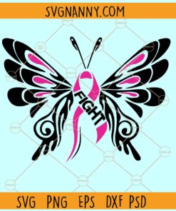 Breast cancer butterfly svg, Butterfly Cancer SVG, Pink Out SVG, Cancer Awareness SVG