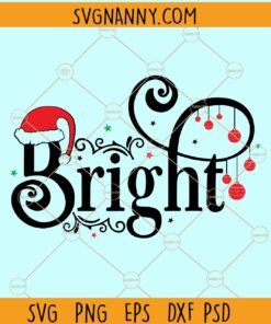 Bright svg, Santa hat svg, Bright Christmas svg, Christmas clipart svg