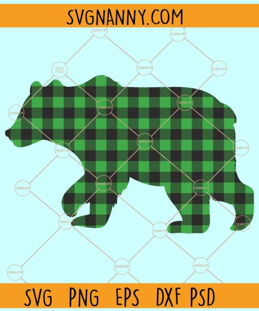 Buffalo plaid bear clipart svg, Buffalo Plaid Bear svg, Buffalo Plaid Bear png