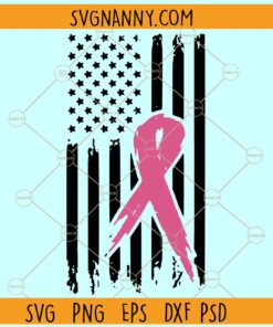 Cancer usa flag svg, Pink Ribbon USA Flag svg, Breast Cancer svg, Grunge Flag svg