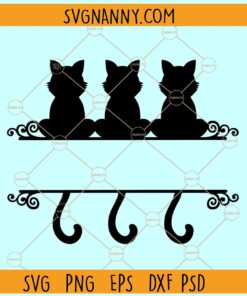 Cat split monogram frame svg, Cat monogram svg, Cat monogram frame svg, Cat split frame svg