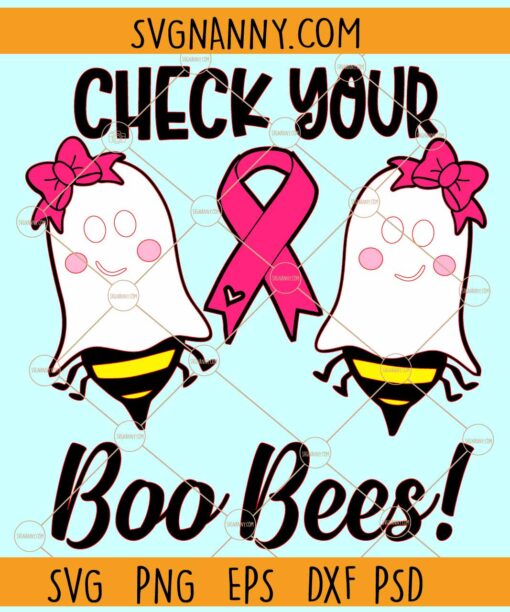 Check your boo bees cancer svg, Boo bees Cancer awareness svg, Breast Cancer svg