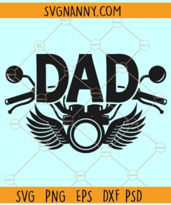 Dad motorcycle Angel Wings SVG, Dad Motorcycle Memorial SVG, Wing Memorial svg