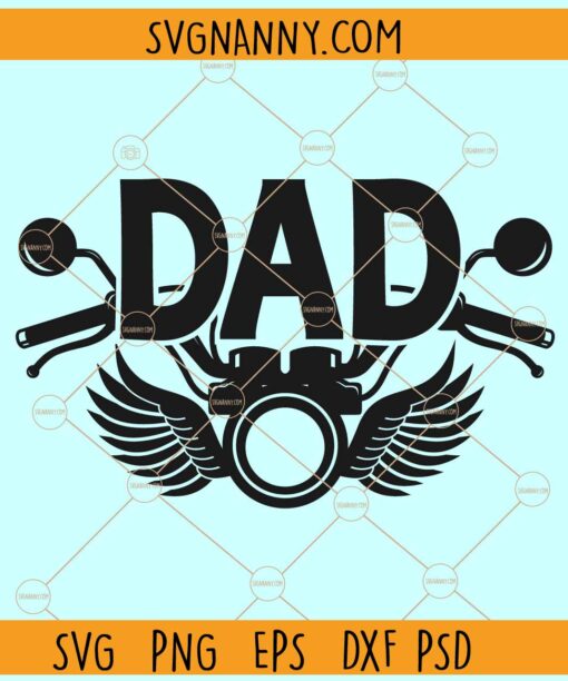 Dad motorcycle Angel Wings SVG, Dad Motorcycle Memorial SVG, Wing Memorial svg
