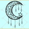 Dream catcher moon mandala svg, Dreamcatcher Svg, Moon Svg, Moon Dreamcatcher Svg