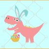 Easter dinosaur with bunny ears and eggs svg, Easter Saurus Rex Svg