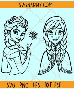 Elsa and Anna SVG, frozen svg, Frozen Elsa and Anna SVG, Princess clipart svg