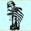 Fallen Soldier Tribute SVG, US Soldier Svg, US Army Svg, US War Hero Svg, Boots Gun Helmet Usa Flag svg