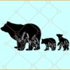 Floral bear and cubs svg, Bear Svg, Floral bear svg, Mama Bear Svg, Floral Baby Bear svg