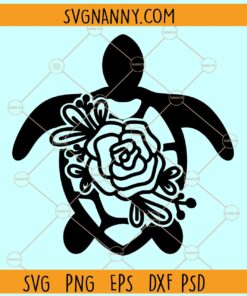 Floral turtle SVG, urtle With Flowers Svg, Turtle Svg, Turtle Flower Svg, Sea Turtle svg