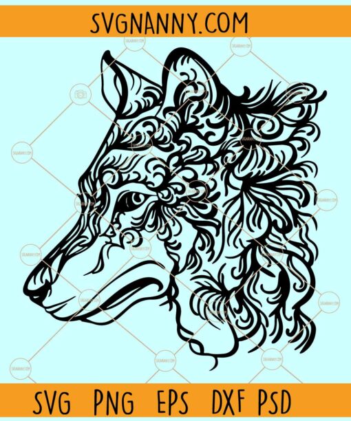 Floral wolf svg, wolf With Flowers Svg, wolf Svg, wolf Flower Svg, Forest wolf png