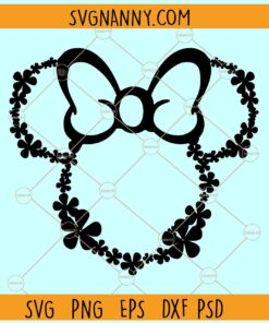 Flower and Garden Minnie Mouse SVG, Minnie Mouse Ears with flowers SVG, Disney SVG