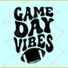 Game day Vibes SVG, Wavy Letters svg, Game day Vibes png, Football svg