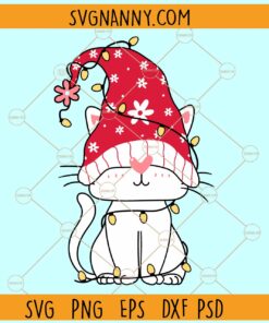 Gnome cat christmas svg, Christmas Gnome svg, Christmas shirt svg, Cute Gnomies Svg