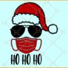 Ho ho ho santa with mask svg, Quarantine Christmas svg, Santa svg, Christmas shirt svg